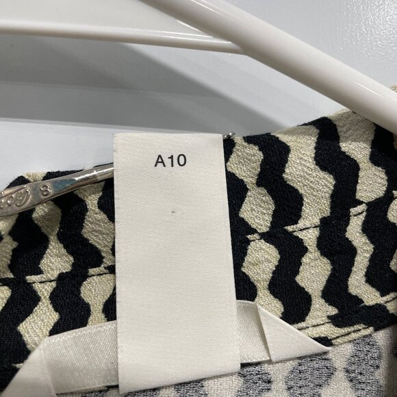 H&M Wrap Shirt Dress Size Small Long Sleeve Wavy Pattern Career Business Casual - Picture 5 of 9